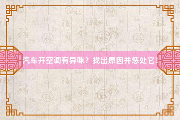 汽车开空调有异味？找出原因并惩处它！